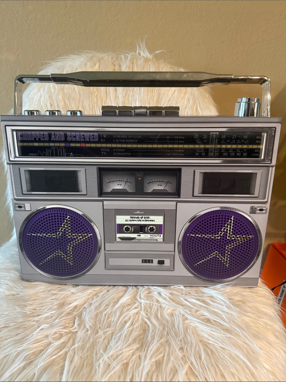 Mitchell & Ness Silver and Purple Retro Boombox Speaker - DJ Screw
